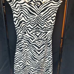 Michael Kors Black and White Sheath Mini Dress